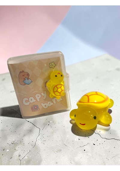 Mini Anahtarlıklı Not Defteri 5x4 Cm Ve Sevimli Kaplumbağa Figür 5x4 Cm - Sarı