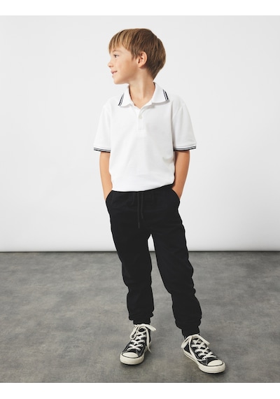 Koton Beli Bağcıklı Cep Detaylı Pamuklu Gabardin Jogger Pantolon Siyah 6wkb40003tw Siyah