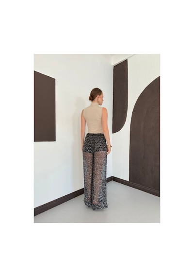 Verymoda Pullu File Pantolon D3134 Siyah