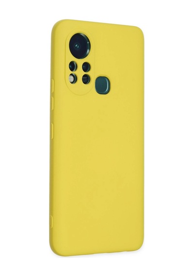 İnfinix Hot 11s Kılıf Nano İçi Kadife Silikon - Sarı -