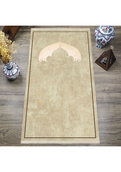 Dijital Baskılı, Yıkanabilir, Yumuşak Dokulu Çocuk Ve Yetişkin Seccade S-dot-sn-023 Bej