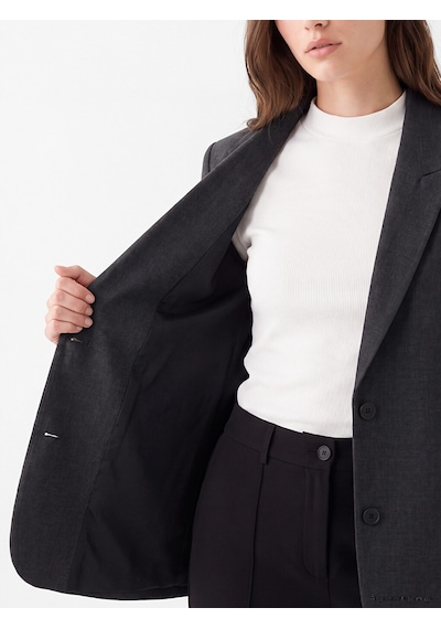 Lcw Modest Antrasit Loose Fit Kadın Blazer Ceket