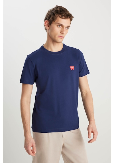 Wrangler Regular Fit Small Logo Lacivert Erkek T-shirt Mw70md3335 Lacivert