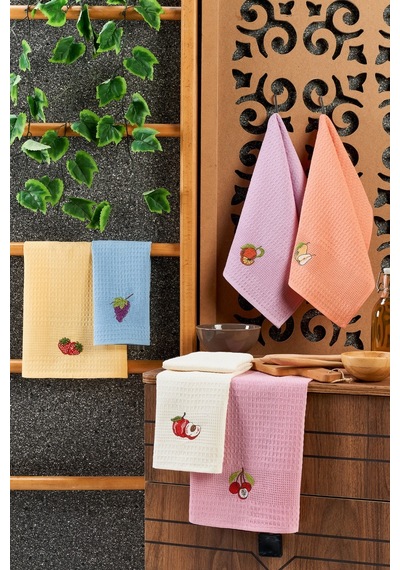 Casnack 6'lı Mutfak Havlusu Seti 40x60 - Turuncu