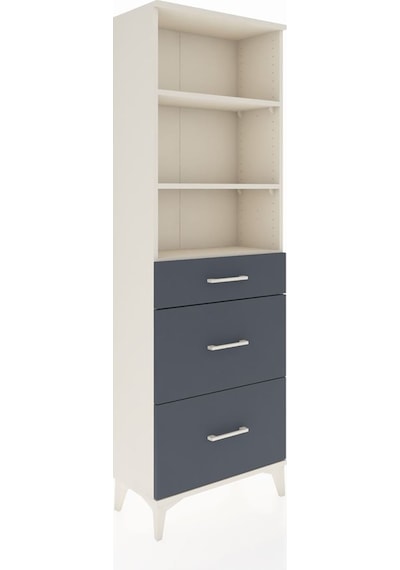 Arges Dolap 3 Raflı 3 Çekmeceli 60x30x182 Aytaşı-antrasit Aytaşı