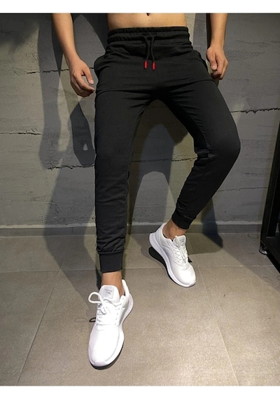 Relax Family Xf Erkek Siyah Yazlık Slim Fit Dar Kesim Jogger Eşofman Altı Rlx044513 Siyah