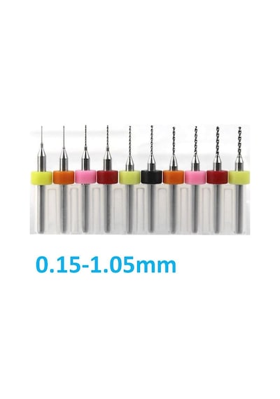 Dremel İçin 0.15-1.05mm Pcb Tungsten Karbür 10 Lu Mikro Matkap Ucu Set