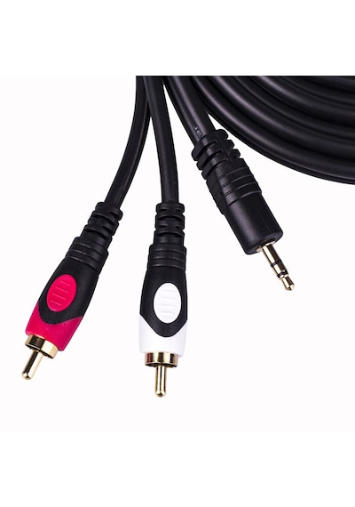 10 Metre 3.5mm Aux Stereo To 2 Rca Tos Ses Kulaklık Kablo - Lüx
