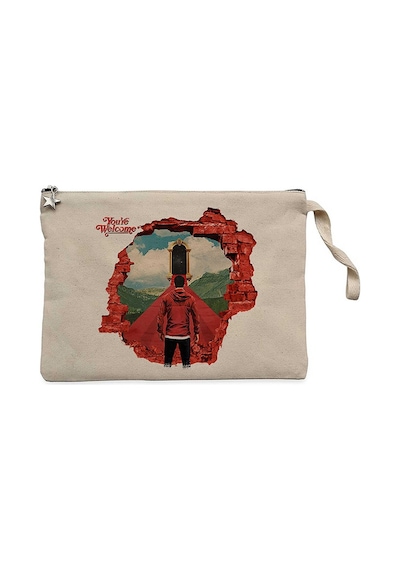 A Day Remember Youre Welcome Krem Clutch Cüzdan / El Çantası Krem
