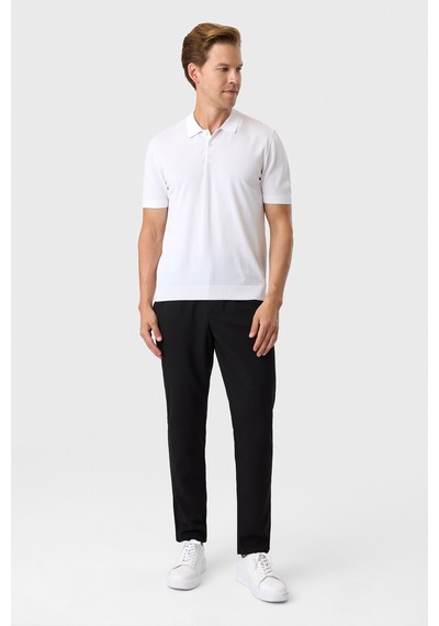 Back And Bond Regular Fit Düğmeli Beyaz Polo Yaka Tişört