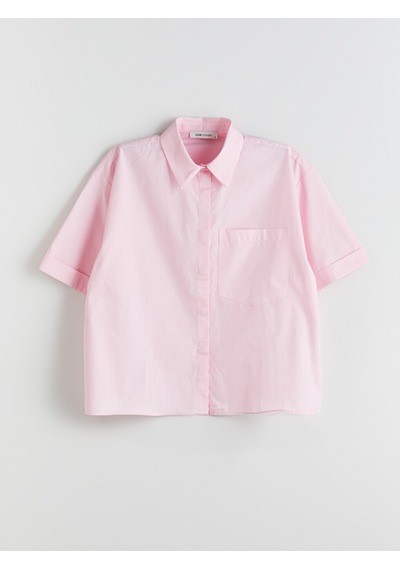 Lcw Vision Pembe Oversize Poplin Kadın Gömlek