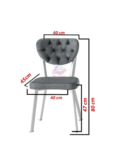Mini 60 X 100 Milano Koyu Gri Mdf Ortadan Açılır Masa 4 Adet Simge Sandalye