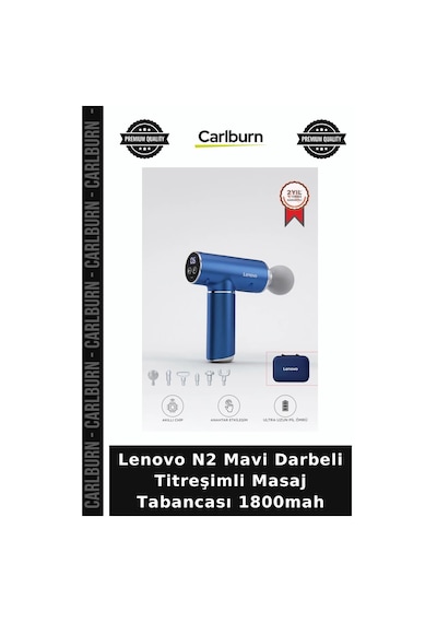 Delux Serisi Lenovo N2 Mavi Darbeli Titreşimli Masaj Tabancası 1800mah Alet Ağrı Azaltma Taşınabilir Çok Renkli