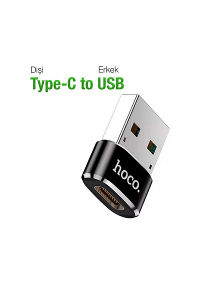 Hoco Ua6 Erkek Usb To Dişi Type-c Dönüştürücü Çevirici Adaptör- 5775 - Karbul5366-6340 Siyah