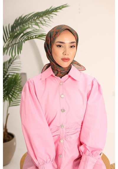 Silk Home Pusula Desen Soft Pamuk Eşarp Çimen Yeşili