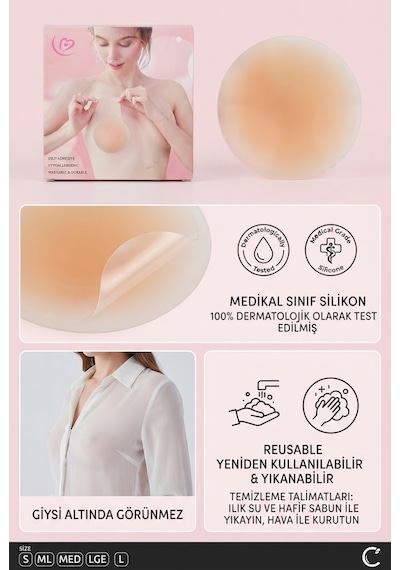 Serpilgiyim-brambling Görünmez Göğüs Ucu Kapatıcı Silikon Nipple Cover Şeffaf