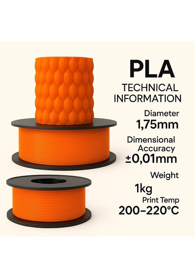 Pla+ Filament 1.75mm 1 Kg Turuncu 3d Yazıcı Filamenti Çok Renkli