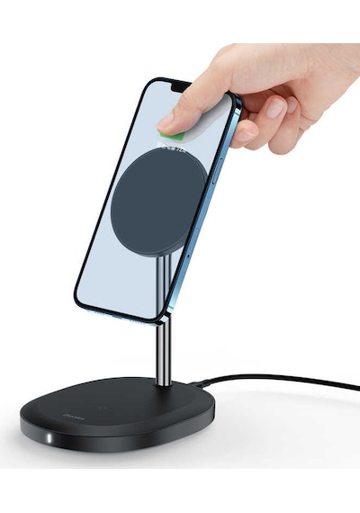 Benks W08 2 in 1 MagSafe Kablosuz Şarj Standı Apple Uyumlu iPhone & Airpods 15W Wireless Şarj İstasyonu ZORE-220011 Siyah