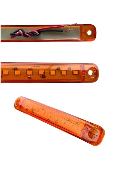 10 Adet 9 Ledli Parmak Led Lamba Sarı 12v-24v Kamyon Kasa Ve Tır Dorse Lambası