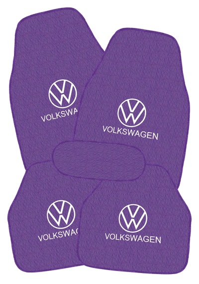 Volkswagen Nakış Desenli 5 Li Mor Oto Halı Paspas Seti Premium Şık & Dayanıklı Araç İçi Halı