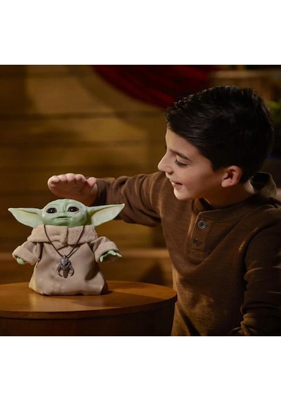 Baby Yoda İnteraktif Animatronic 25+ Ses Ve Hareket Kombinasyonlu İnteraktif Oyuncak Bebek