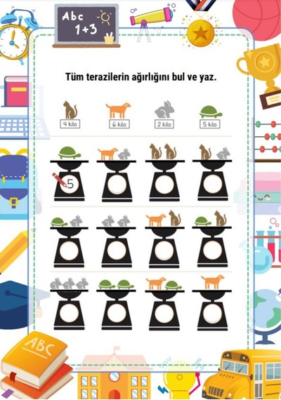 İşlemlerle Matematik Yaz-sil Kitabı Okul Öncesi Ve 1-2-3. Sınıfl