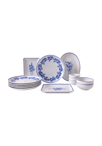 Kütahya Porselen Silva Blu 14 Parça 6 Kişilik Kahvaltı Takımı 417663 Çok Renkli