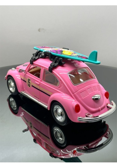 Metal Vosvos Işıklı Müzikli Kapıları Açılır Aksesuarlı Model Araba - Pembe