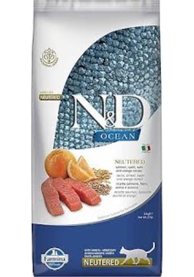 N&d Ocean Düşük Tahıllı Somon Balıklı Ve Portakallı Kısırlaştırılmış Yetişkin Kedi Maması 10 Kg