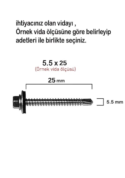 400 Adet Trapez Çatı Vidası