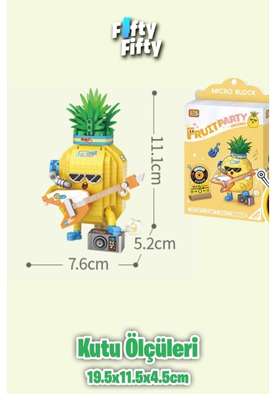 Loz Micro Block Serisi Gitarist Ananas Figürü 430 Parça Oyuncak Yapım Seti Fflz-8847