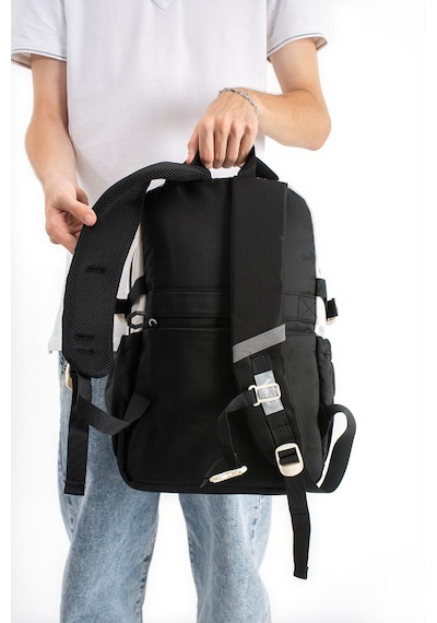 Ventis Unisex Okul Çantası Lise Ortaokul 2'li Set Kalemlikli Sırt Çantası 43 30 Cm Çok Cepli Vnt1-d Siyah