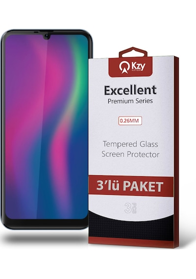 Reeder S19 Max Pro S İle Uyumlu Temperli Ekran Koruyucu Kırılmaz Cam Ekonomik 3'lü Paket