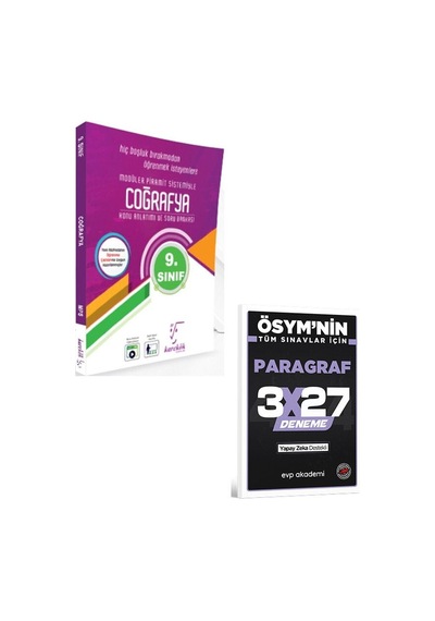Karekök 2027 9. Sınıf Coğrafya Konu Anlatımlı Soru Bankası+evp Akademi 3x27 Paragraf Deneme