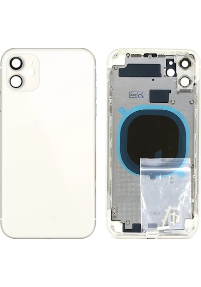 Apple Uyumlu iPhone 11 Boş Kasa + Kapak Beyaz