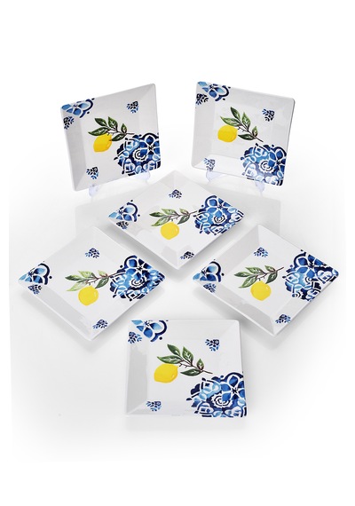 Piatti Naturali 6'lı Limon Tatlı Tabak Seti Sunum Servis Pasta 15 Cm