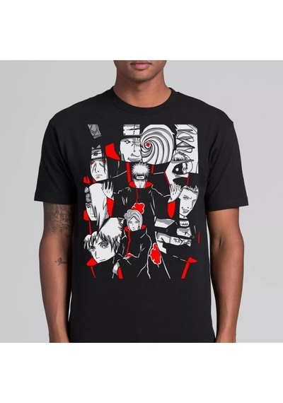 Flood Of Style Anime Desenli Unisex Bay Tişört Yaz Naruto Kurama Siyah