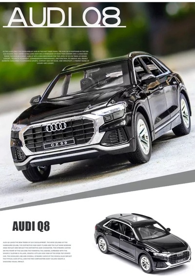 Scowetto Audi Q8 Suv Tarzı Araba 1:24 Diecast Metal Model Araba Koleksiyon Araba Sesli Işıklı Audi Jip Araba