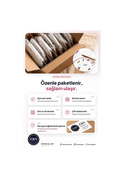 Tr Flora Lüx Seramik 14 Parça 6 Kişilik Kahvaltı Takımı Seti Genel