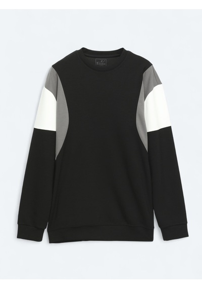 Kip Siyah Bisiklet Yaka Sweatshirt Siyah -