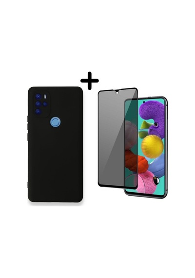 Omix X300 Lansman Içi Kadife Telefon Kılıfı Ve Hayalet Tam Kaplayan Cam Ekran Koruyucu Col179511-siyah