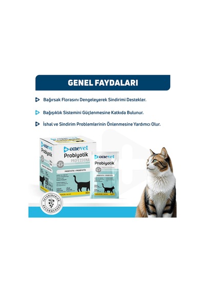Onevet Probiyotik Şase Kediler Için Sindirmeye Yardımcı Takviye Vitamini 30 Adet 1 Gr