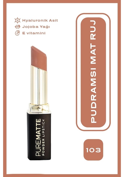 Pure Matte Powder Lipstick No: 103 - Nemlendirici Pudramsı Mat Ruj Çok Renkli