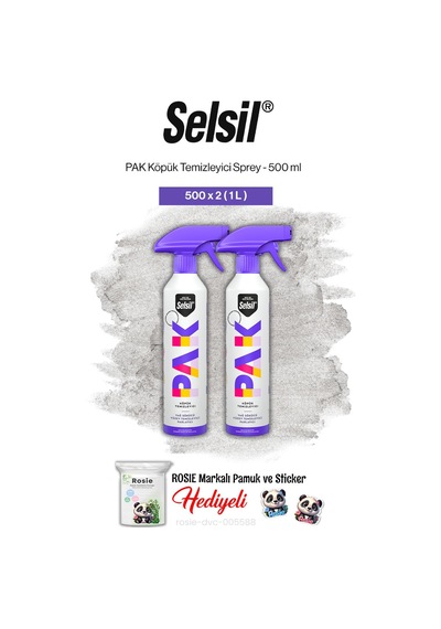 Selsil Pak Köpük Temizleyici Sprey 500 Ml 2 Adet Ve Rosie Pamuk