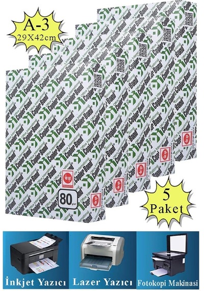 Copierbond Fotokopi Kağıdı A3 80 Gr 500 Lü 5 Paket