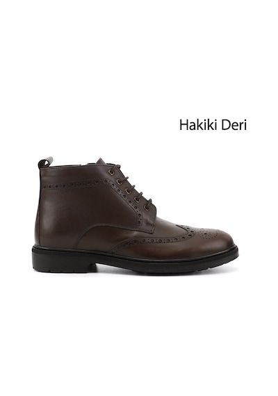 Gönderir Erkek Kahverengi Fermuarlı Hakiki Deri Klasik Bot Dkmb02842346