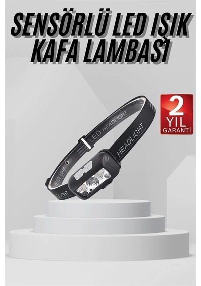 Buğz Sensörlü Şarjlı Type-c Şarj Işıklı Kafa Lambası Kamp Lambası