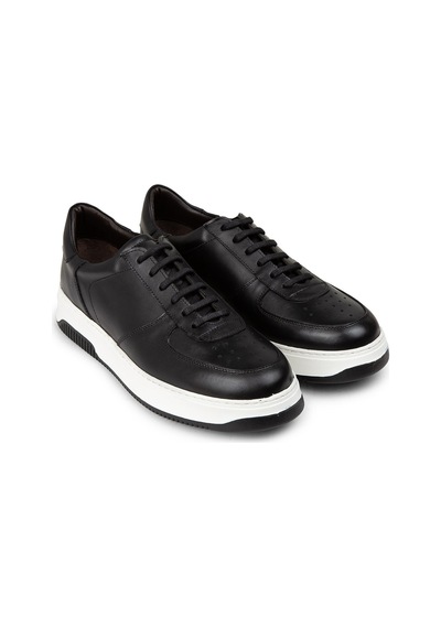 Deery Hakiki Deri Siyah Erkek Sneaker Ayakkabı - 01965msyhe08 Siyah