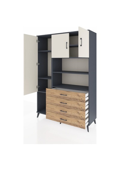 Hyperion Dolap 7 Raflı 4 Çekmeceli 3 Kapaklı 132x44x195 Antrasit-aytaşı/çam Aytası/atlas Çam Hyperion Dolap 7 Raflı 4 Çekmeceli 3 Kapaklı 132x44x195 Antrasit-aytaşı/çam Aytası/atlas Çam