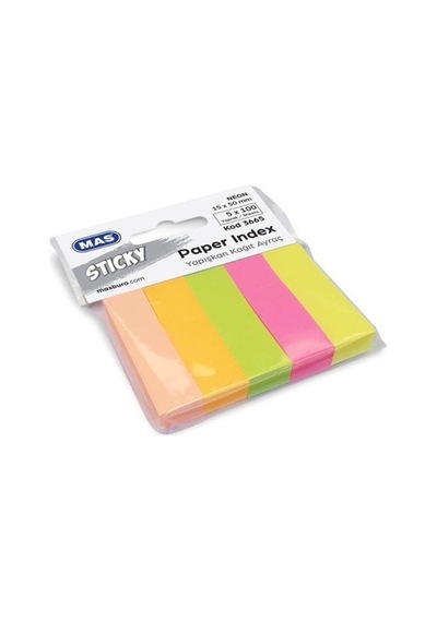 Yapışkanlı Kağıt Ayraç- 15x50 Neon 100 Syf 5 Renk 3665